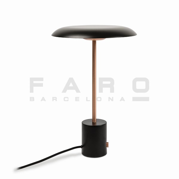 HOSHI LED Black and brushed copper table lamp