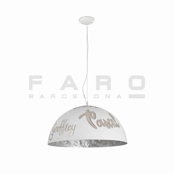 MAGMA-P white and silver pendant lamp