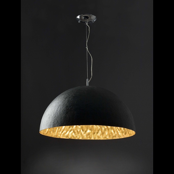 MAGMA-P Black and gold pendant lamp