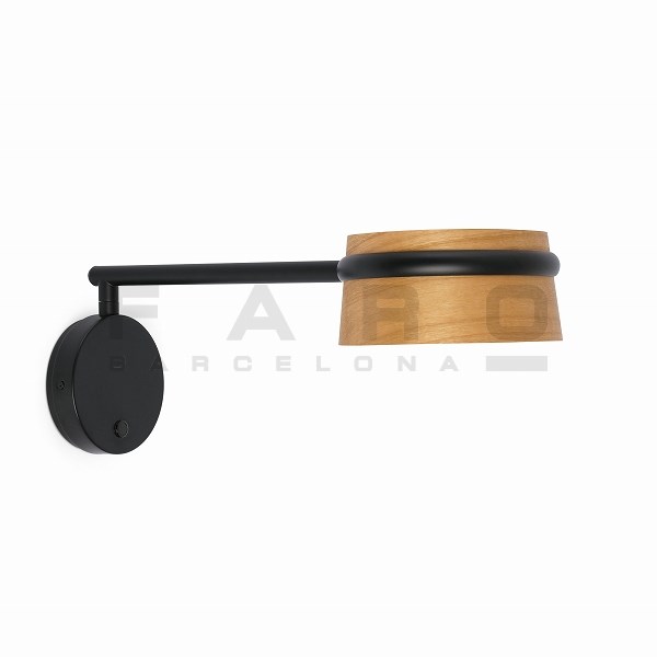 LOOP LED Black wall lamp with articulated lamp